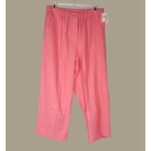 Christopher and Banks Pink Linen Blend Cropped Pants Size 12 NWT